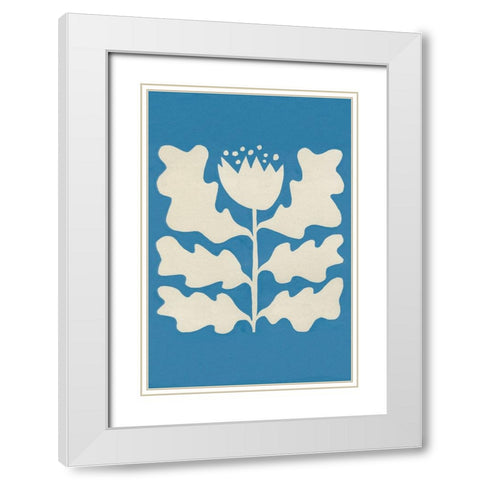 Delighted I Blue Vertical White Modern Wood Framed Art Print with Double Matting by Hershey, Moira