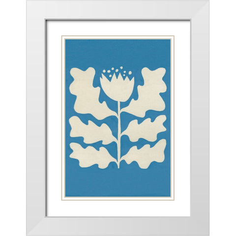 Delighted I Blue Vertical White Modern Wood Framed Art Print with Double Matting by Hershey, Moira