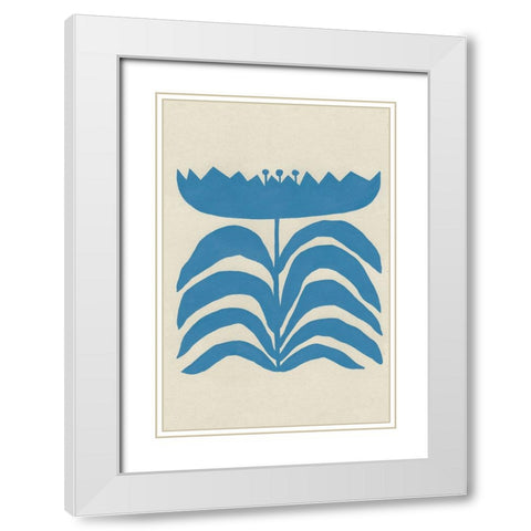 Delighted III Blue Vertical White Modern Wood Framed Art Print with Double Matting by Hershey, Moira