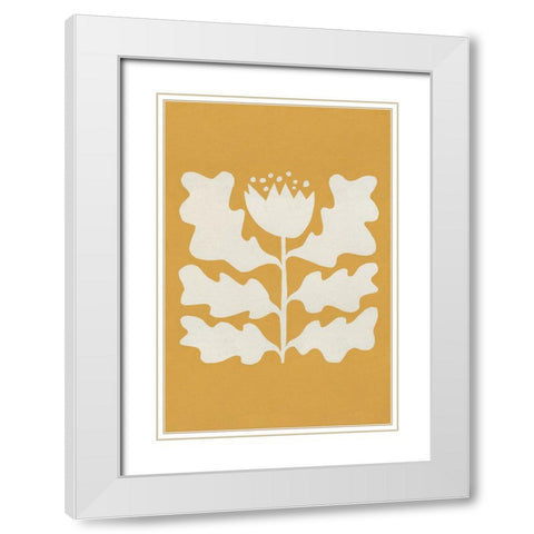 Delighted I Yellow Vertical White Modern Wood Framed Art Print with Double Matting by Hershey, Moira