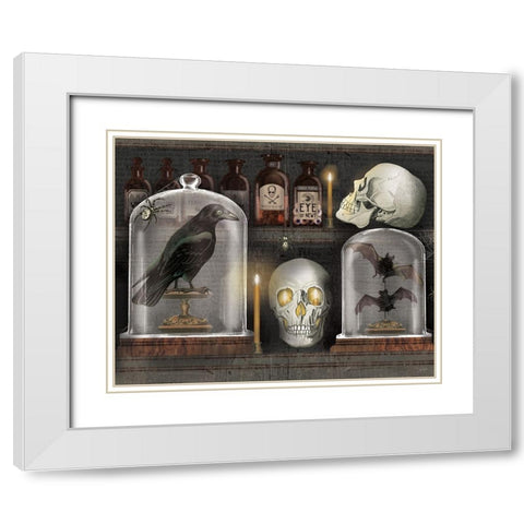 Apothecary Noir V Candles White Modern Wood Framed Art Print with Double Matting by Schlabach, Sue