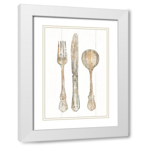 Setting the Table I White Modern Wood Framed Art Print with Double Matting by Wild Apple Portfolio