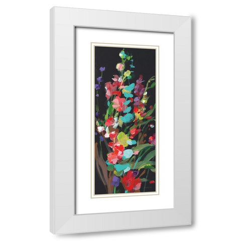 Brightness Flowering Panel II White Modern Wood Framed Art Print with Double Matting by Nai, Danhui