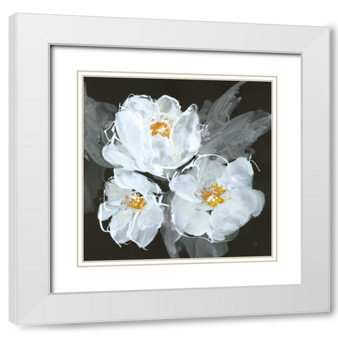 Poppies I White Modern Wood Framed Art Print with Double Matting by Paschke, Chris