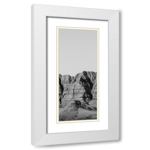 Badlands BW Panel I White Modern Wood Framed Art Print with Double Matting by Larson, Nathan