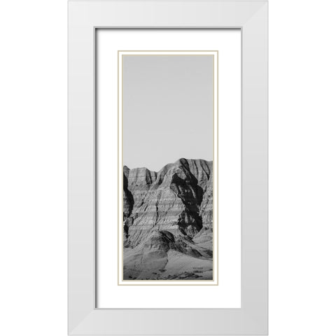 Badlands BW Panel I White Modern Wood Framed Art Print with Double Matting by Larson, Nathan