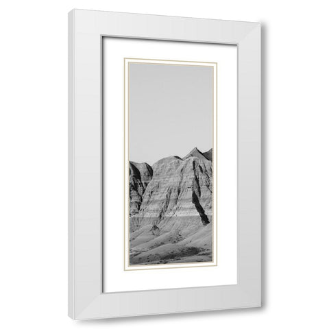 Badlands BW Panel II White Modern Wood Framed Art Print with Double Matting by Larson, Nathan