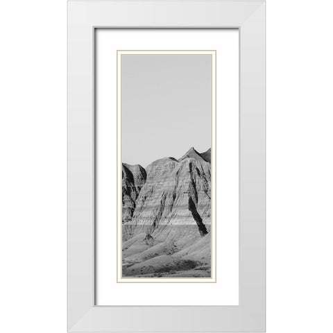 Badlands BW Panel II White Modern Wood Framed Art Print with Double Matting by Larson, Nathan