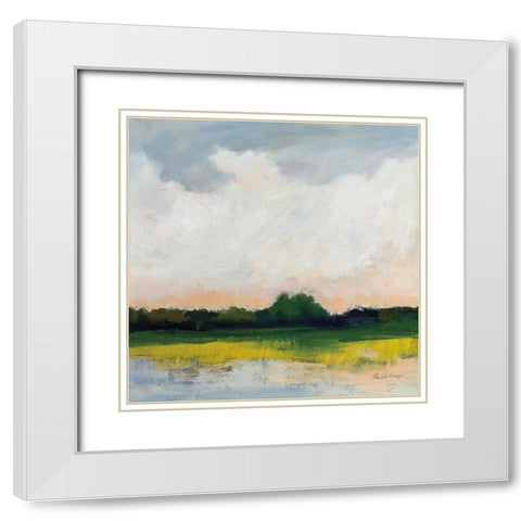 July Morning White Modern Wood Framed Art Print with Double Matting by Munger, Pamela