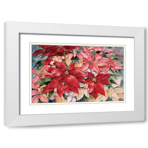 Poinsettia White Modern Wood Framed Art Print with Double Matting by McKenna, Kathleen Parr