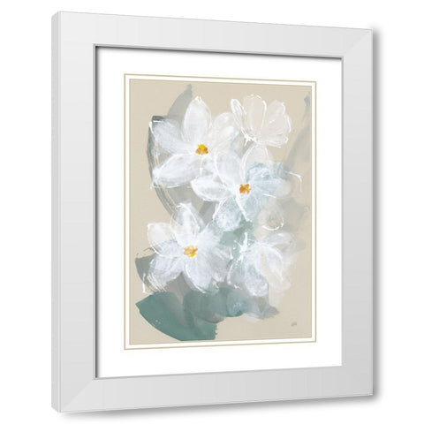 Narcissus II White Modern Wood Framed Art Print with Double Matting by Paschke, Chris