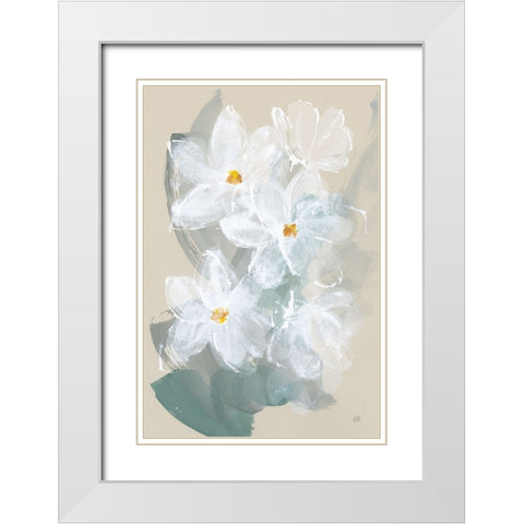 Narcissus II White Modern Wood Framed Art Print with Double Matting by Paschke, Chris