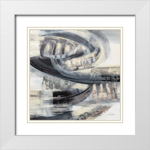 On the Road Sq White Modern Wood Framed Art Print with Double Matting by Vassileva, Silvia