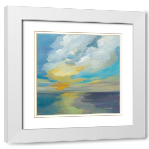 Pacific Light White Modern Wood Framed Art Print with Double Matting by Vassileva, Silvia