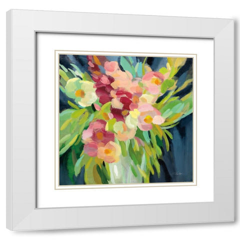 Spring Flowers in a Vase I White Modern Wood Framed Art Print with Double Matting by Vassileva, Silvia