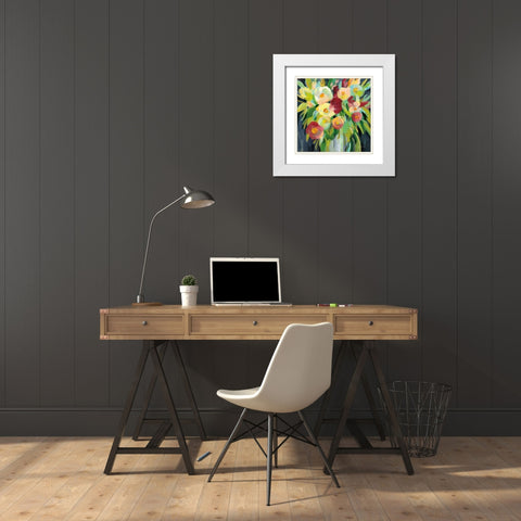 Spring Flowers in a Vase II White Modern Wood Framed Art Print with Double Matting by Vassileva, Silvia