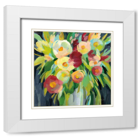 Spring Flowers in a Vase II White Modern Wood Framed Art Print with Double Matting by Vassileva, Silvia