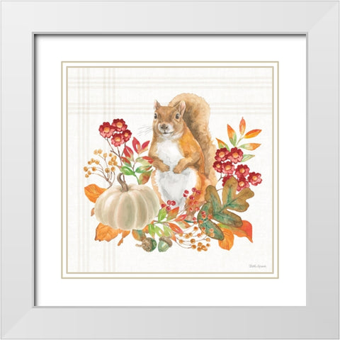 Wooded Harvest III White Modern Wood Framed Art Print with Double Matting by Grove, Beth