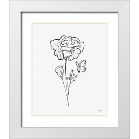 Among Wildflowers II White Modern Wood Framed Art Print with Double Matting by York, Leah