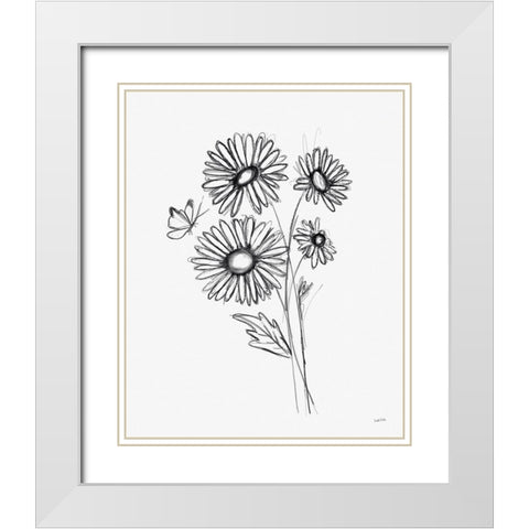 Among Wildflowers III White Modern Wood Framed Art Print with Double Matting by York, Leah