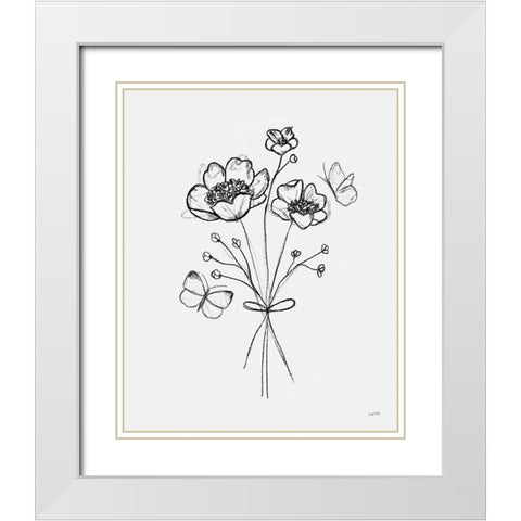 Among Wildflowers IV White Modern Wood Framed Art Print with Double Matting by York, Leah