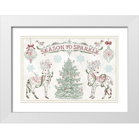 Christmas Season I White Modern Wood Framed Art Print with Double Matting by Brissonnet, Daphne