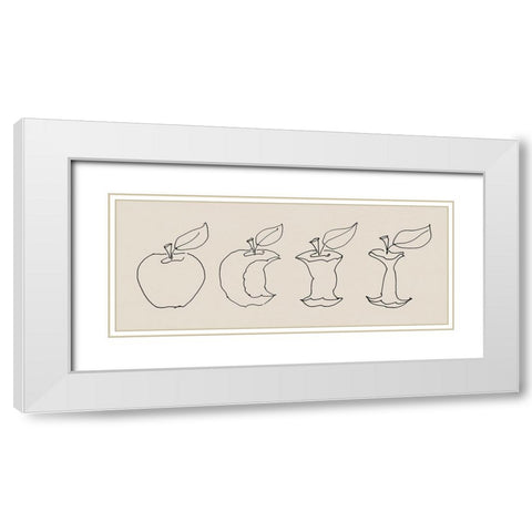 Line Apples White Modern Wood Framed Art Print with Double Matting by Tillmon, Avery