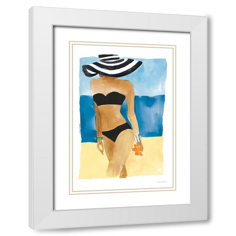 Mallorca Girl No Words White Modern Wood Framed Art Print with Double Matting by Charro, Mercedes Lopez
