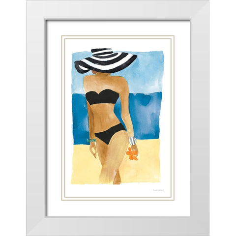 Mallorca Girl No Words White Modern Wood Framed Art Print with Double Matting by Charro, Mercedes Lopez
