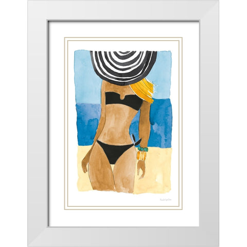 Ipanema Girl No Words White Modern Wood Framed Art Print with Double Matting by Charro, Mercedes Lopez