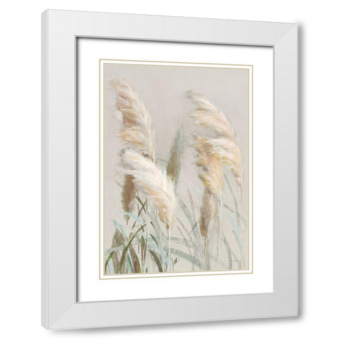 Neutral Pampas Grasses III White Modern Wood Framed Art Print with Double Matting by Nai, Danhui