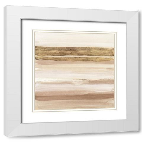 Gold and Brown Sand I Organic White Modern Wood Framed Art Print with Double Matting by Paschke, Chris