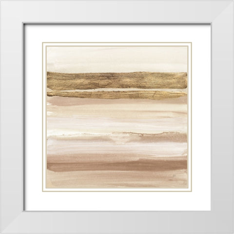 Gold and Brown Sand I Organic White Modern Wood Framed Art Print with Double Matting by Paschke, Chris