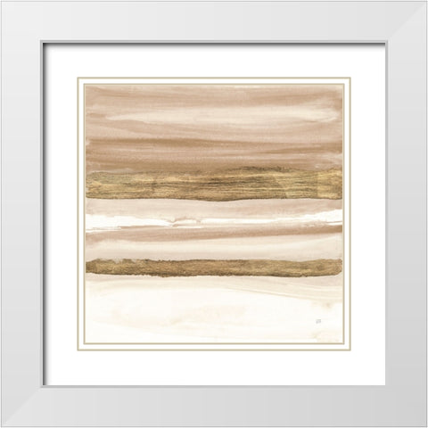 Gold and Brown Sand II Organic White Modern Wood Framed Art Print with Double Matting by Paschke, Chris