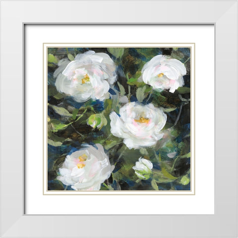 Roses for Camille White Modern Wood Framed Art Print with Double Matting by Nai, Danhui