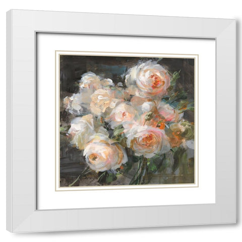 Braderie Roses White Modern Wood Framed Art Print with Double Matting by Nai, Danhui