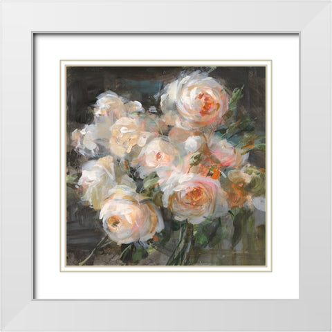 Braderie Roses White Modern Wood Framed Art Print with Double Matting by Nai, Danhui