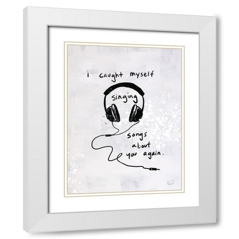 Turn it Up V White Modern Wood Framed Art Print with Double Matting by Youngstrom, Kent