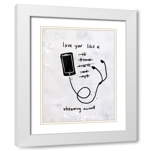 Turn it Up VI White Modern Wood Framed Art Print with Double Matting by Youngstrom, Kent