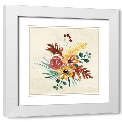 Autumnal Garden II White Modern Wood Framed Art Print with Double Matting by June, Dina