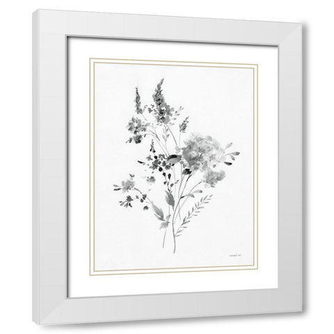 Artisan Florals I White Modern Wood Framed Art Print with Double Matting by Nai, Danhui