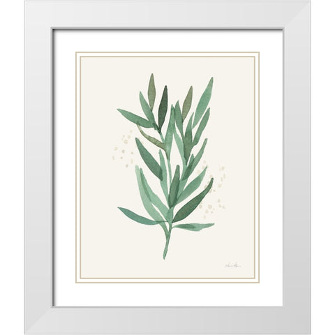 Leaf and Stem VI White Modern Wood Framed Art Print with Double Matting by Horn, Laura