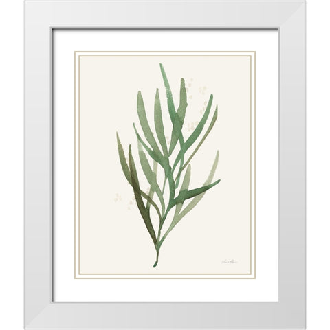 Leaf and Stem VII White Modern Wood Framed Art Print with Double Matting by Horn, Laura
