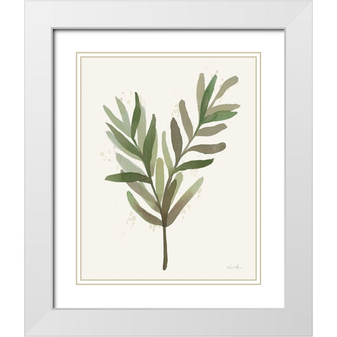 Leaf and Stem VIII White Modern Wood Framed Art Print with Double Matting by Horn, Laura