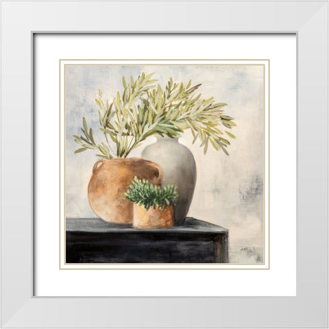 Calm Still Life I White Modern Wood Framed Art Print with Double Matting by Purinton, Julia
