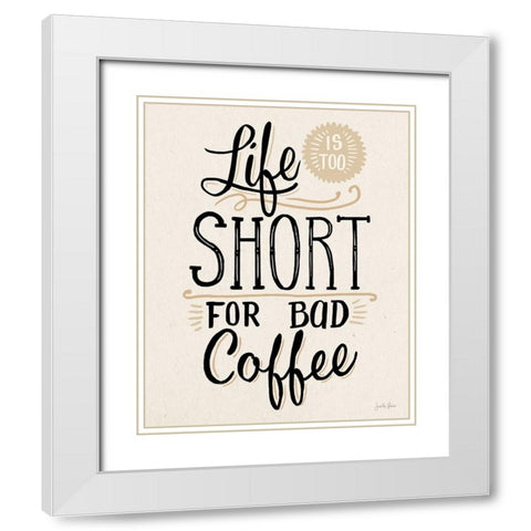 Bad Coffee I Neutral White Modern Wood Framed Art Print with Double Matting by Penner, Janelle