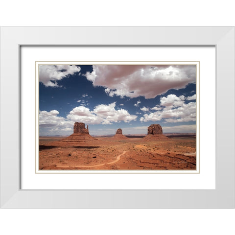 Monument Valley I White Modern Wood Framed Art Print with Double Matting by Van Swearingen, Debra