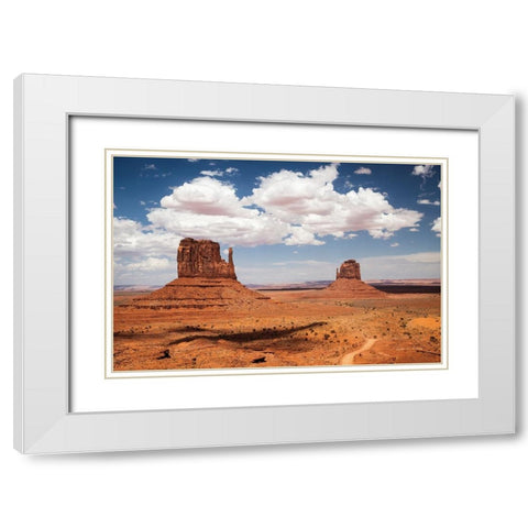 Monument Valley IV White Modern Wood Framed Art Print with Double Matting by Van Swearingen, Debra