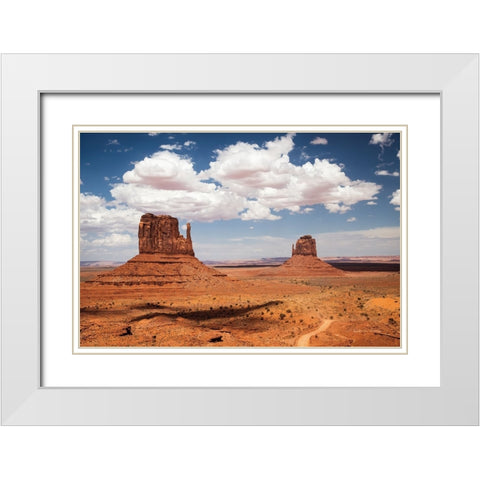 Monument Valley IV White Modern Wood Framed Art Print with Double Matting by Van Swearingen, Debra