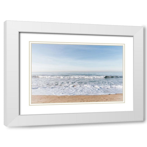 Santa Monica Beach I White Modern Wood Framed Art Print with Double Matting by Marshall, Laura